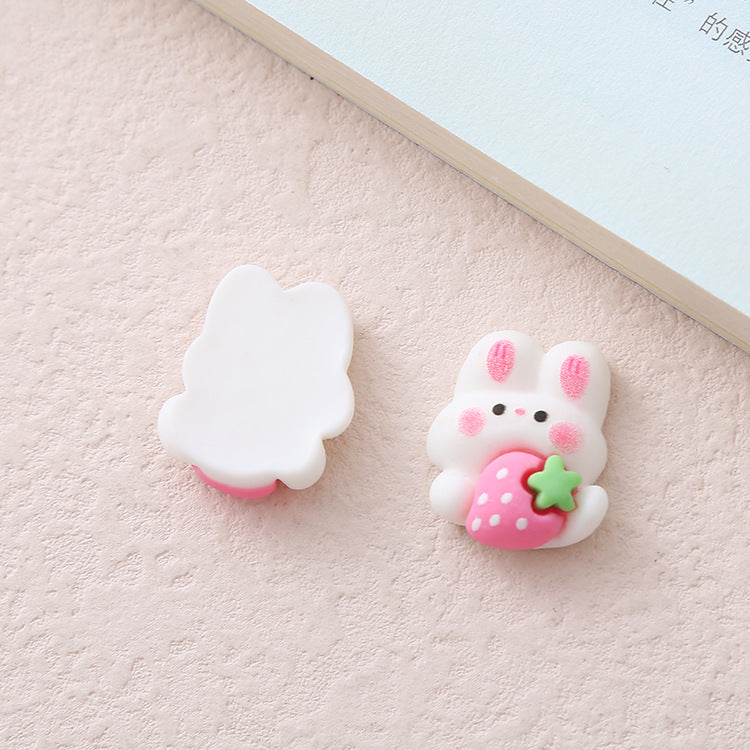 New Light Pink Strawberry Rabbit Charm